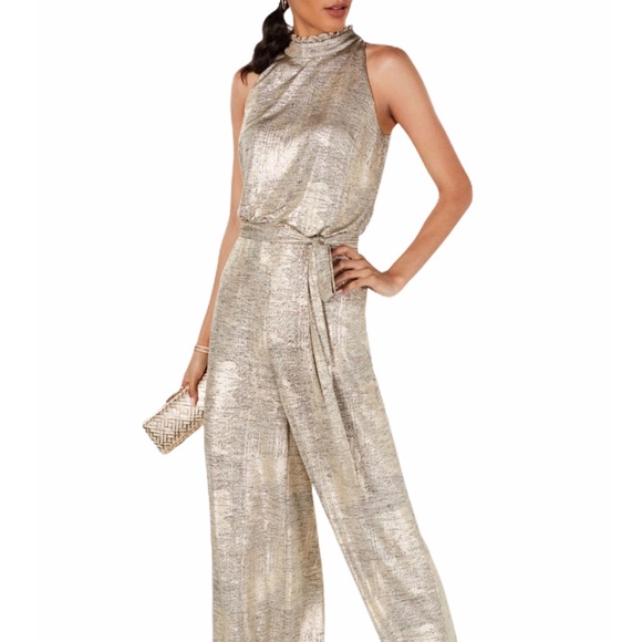 Women’s Vince Camuto Metallic Halter Jumpsuit - Picture 3 of 10
